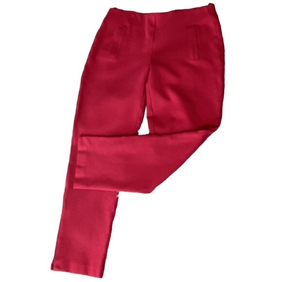 Chico’s Sz 0 (S/4) Red Ponte Knit Juliet Slim Pull-On Ankle Cropped Pants 250D - Picture 3 of 7